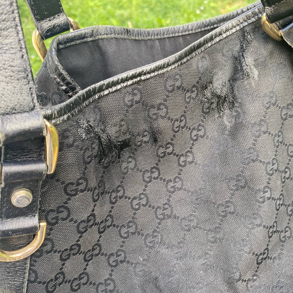 Authentic Gucci D-Ring GG logo tote black gold Y2K - Picture 4 of 13